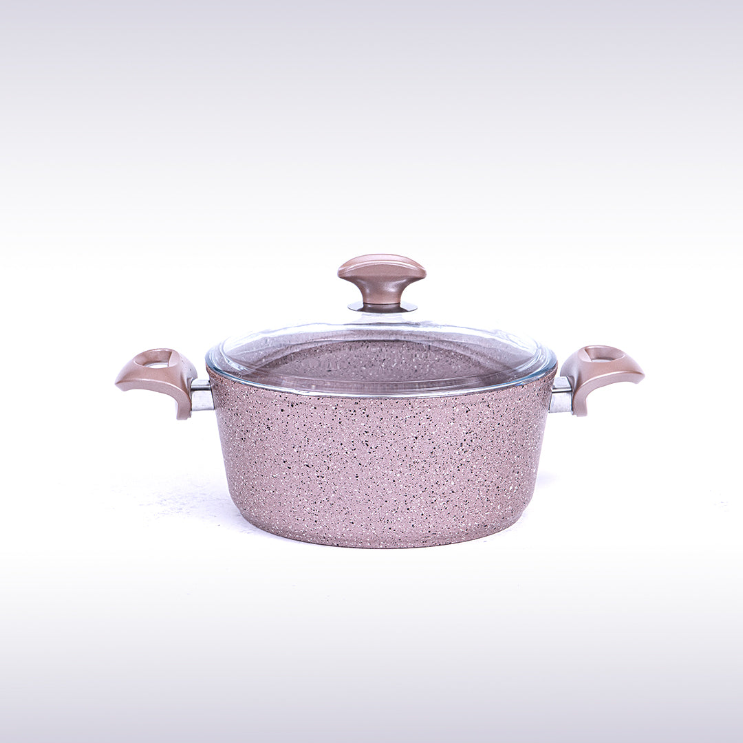 9 Pcs Falez Cookware Golden Pink  Granite Premium Set