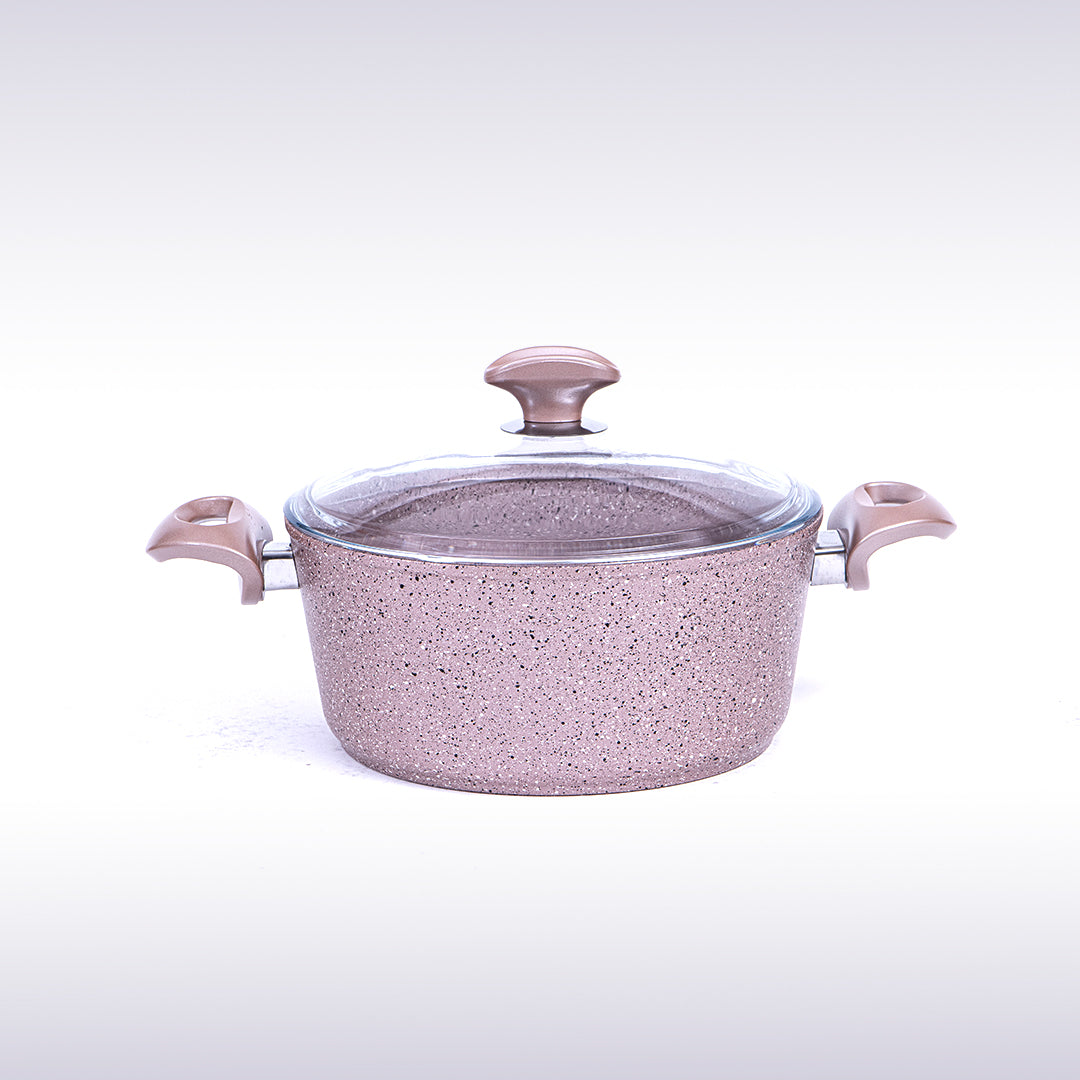 9 Pcs Falez Cookware Golden Pink  Granite Premium Set