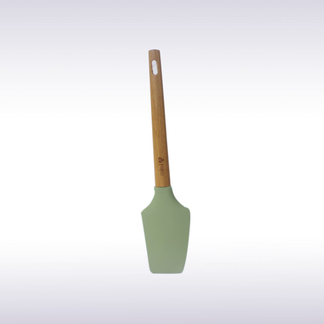 Falez Silicone Spatula With Wooden Handle Light Green
